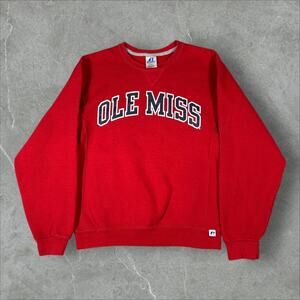 Ole Miss University Of Mississippi Russell Size Small Pullover Crewneck Sweater